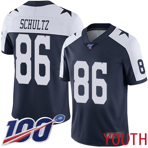Youth Dallas Cowboys Limited Navy Blue Dalton Schultz Alternate #86 100th Season Vapor Untouchable Throwback NFL Jersey
